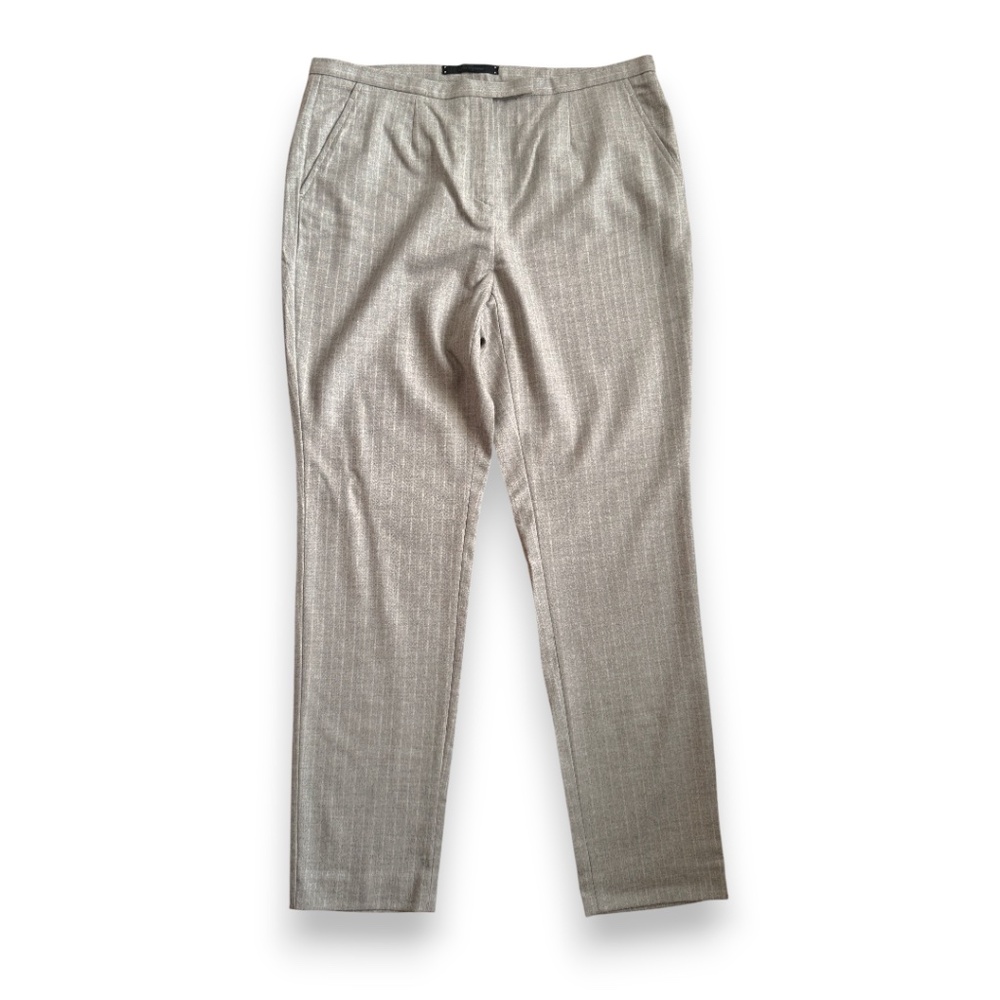 LES COPAINS Gray pinstripe wool blend tailored pants size 46